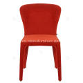 Sillas de comedor de reposabrazos de cuero rojo minimalista italiano